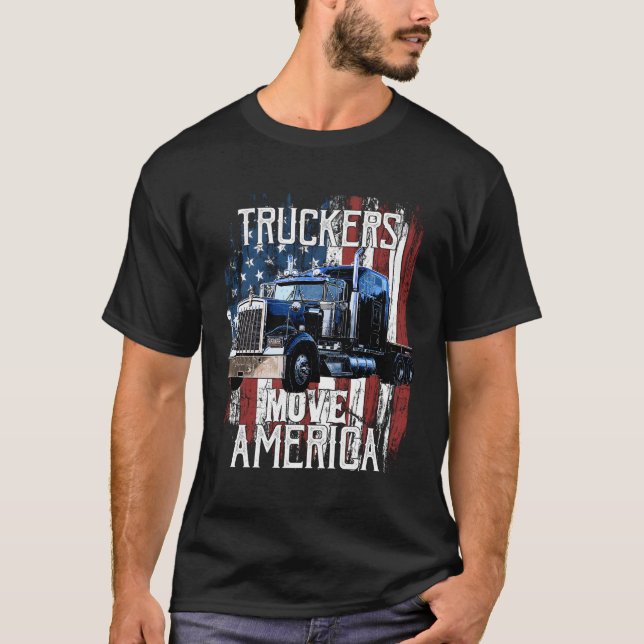 Camiseta Camionero conductor de camión de bandera estadouni (Anverso)