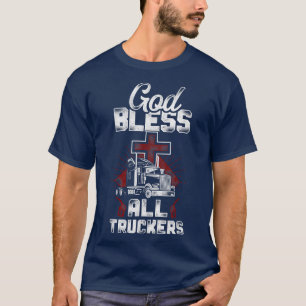Camiseta Camionero Conductor de Camión Fe Vintage Dios Bend