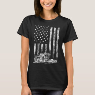 Camiseta Camionero Conductor De Camiones Bandera Estadounid