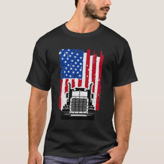 Camiseta Camionero Conductor De Camiones Bandera Estadounid