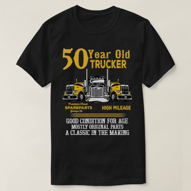 Camiseta Camionero de 50 años Gracioso regalo de cumpleaños (Diseño del anverso)