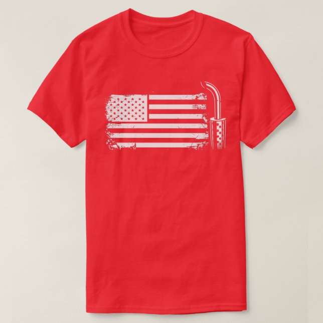 Camiseta Camionero de Bandera de Estados Unidos (Diseño del anverso)