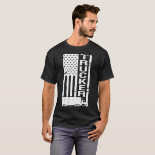 Camiseta Camionero de bandera estadounidense enfatizado