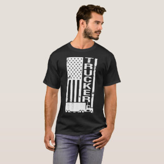 Camiseta Camionero de bandera estadounidense enfatizado