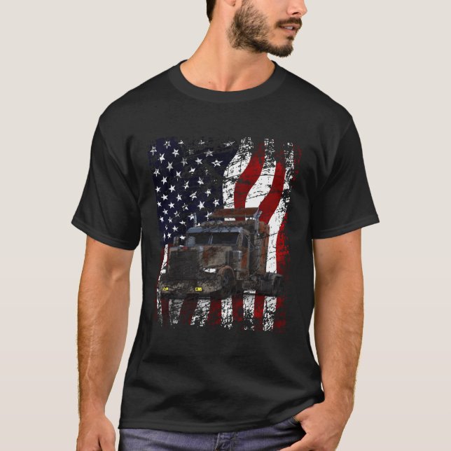Camiseta Camionero de Guay Patriótico Flag de American Flag (Anverso)
