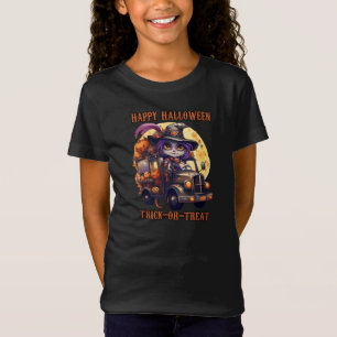Camiseta Camionero de Halloween para gatos de bruja niños d