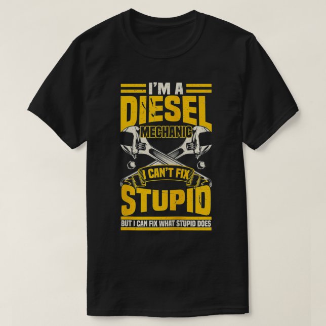 Camiseta Camionero de hombres diesel mecánico no puedo fide (Diseño del anverso)