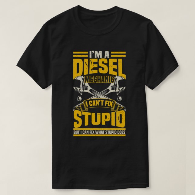Camiseta Camionero de hombres diesel mecánico que no puedo  (Diseño del anverso)