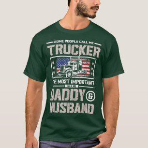 Camiseta Camionero de la bandera de Estados Unidos papá o c