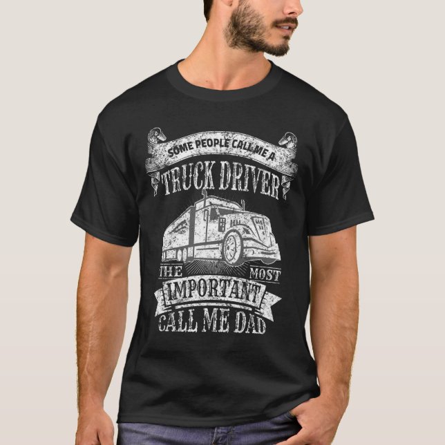 Camiseta Camionero del regalo del día de padre del papá del (Anverso)