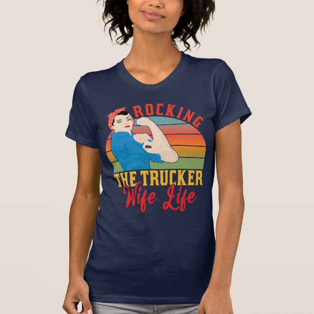 Camiseta Camionero Esposa de la vida del camionero Camioner (Anverso)