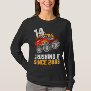 Camiseta Camionero Feliz Cumpleaños De 14 Años Cruzando Si