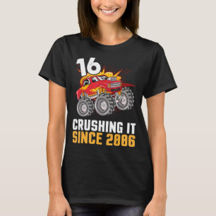 Camiseta Camionero Feliz Cumpleaños De 16 Años Cruzando Si