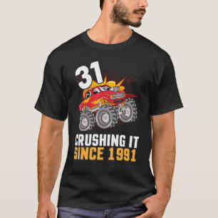 Camiseta Camionero Feliz Cumpleaños De 31 Años Cruzando Si