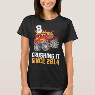Camiseta Camionero Feliz Cumpleaños De 8 Años Cruzando Sin