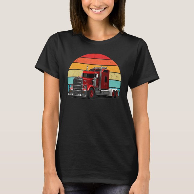Camiseta Camionero Gran Rig Semi Trailer Conductor Retro Vi (Anverso)