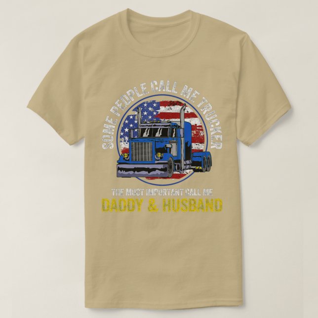 Camiseta Camionero Papá Padre Día Padre Esposo Camión Driv (Diseño del anverso)