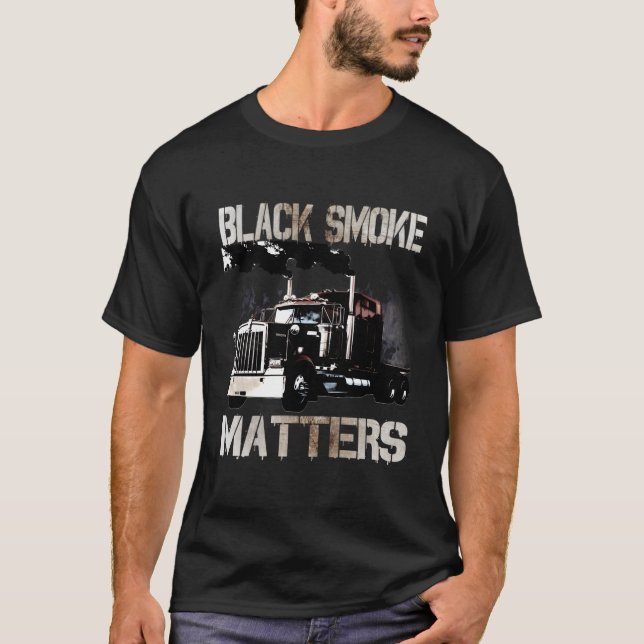 Camiseta Camionero Regalos Tractor Trailer 18 Mat de humos  (Anverso)