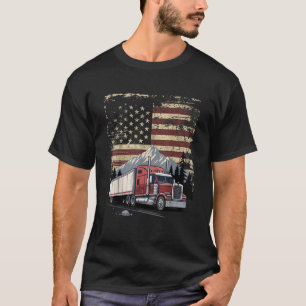 Camiseta Camionero Retro Camionero Camiones Bandera de EE.