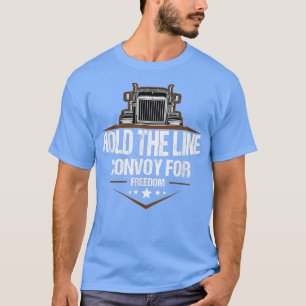 Camiseta Camionero sostiene convoy de línea para camiones d