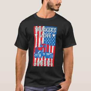 Camiseta Camioneros 4 De Julio Mueven Patriótico Bandera De