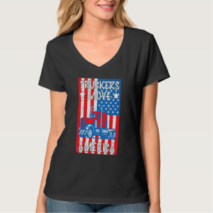 Camiseta Camioneros 4 De Julio Mueven Patriótico Bandera De