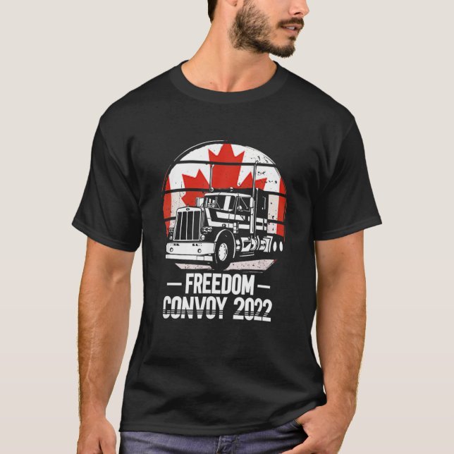 Camiseta Camioneros canadienses convoy por la libertad de R (Anverso)