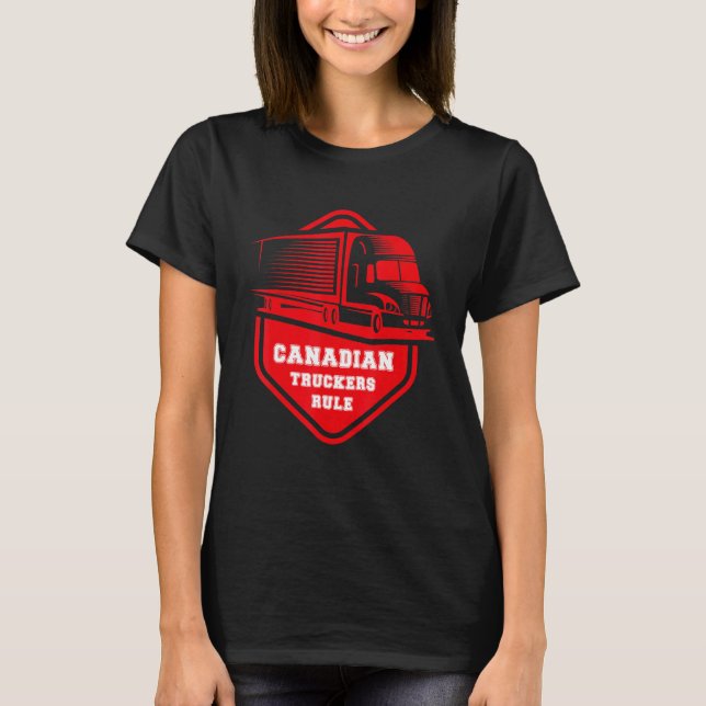 Camiseta Camioneros Canadienses Por La Libertad 2022 Apoya  (Anverso)