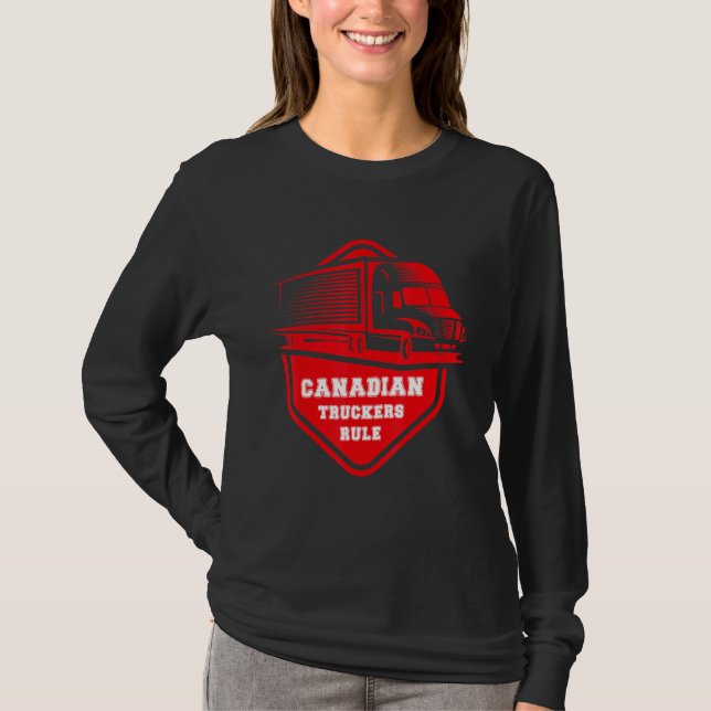 Camiseta Camioneros Canadienses Por La Libertad 2022 Apoya  (Anverso)