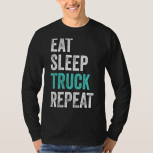 Camiseta Camioneros Comen Camión de Sueño Repetido Conducto