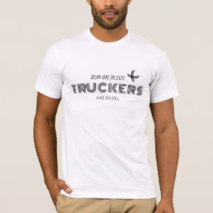 Camiseta Camioneros Corren Sobre Jesús Y La Cruz Diesel