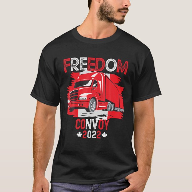 Camiseta Camioneros de convoy de libertad Camión apoyo cana (Anverso)
