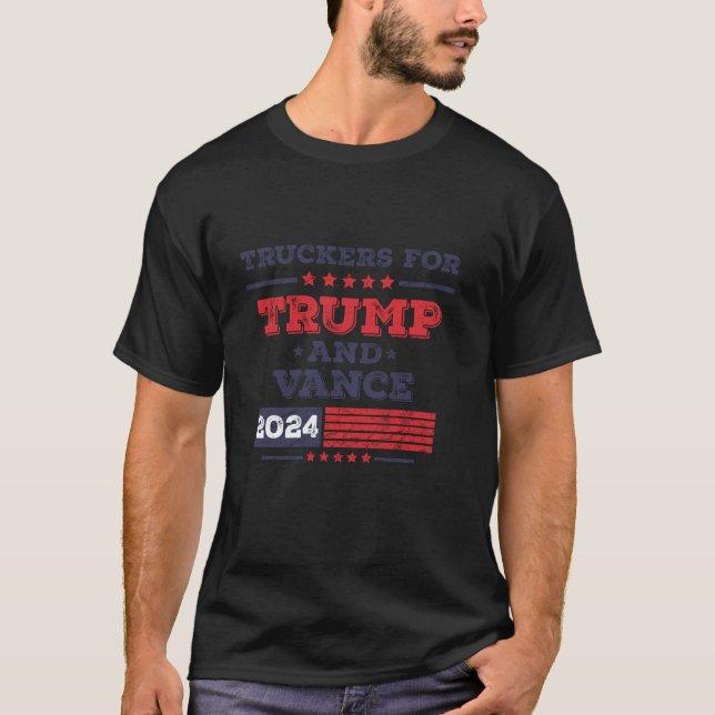 Camiseta Camioneros para los camiones Donald Trump J D Vanc (Anverso)