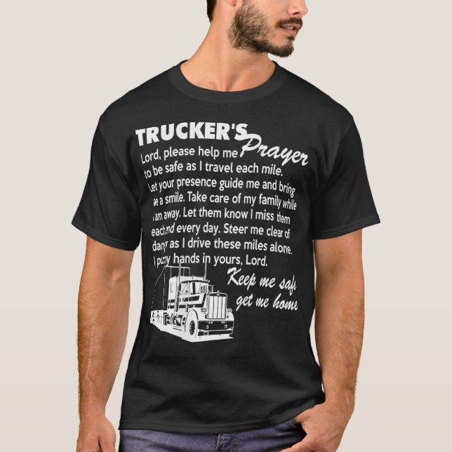 Camiseta Camioneros Regalo de Camión de Oración para hombre (Anverso)