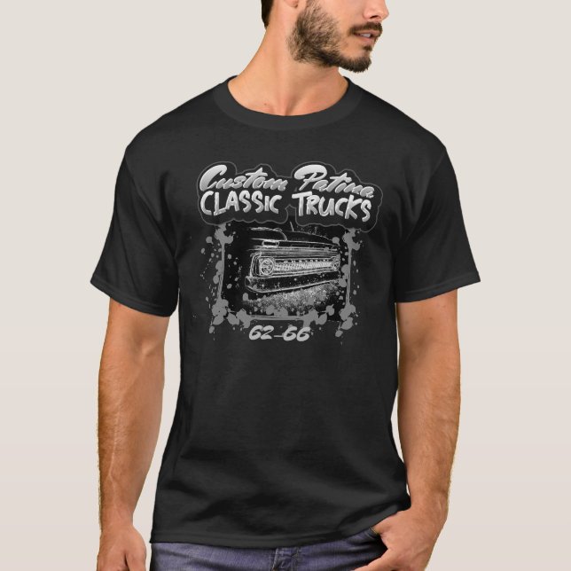 Camiseta Camiones clásicos Personalizado Patina 62-66 Chevy (Anverso)