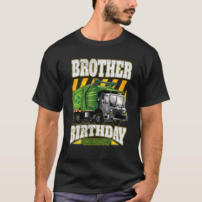 Camiseta Camiones de basura de la tripulación de cumpleaños (Anverso)