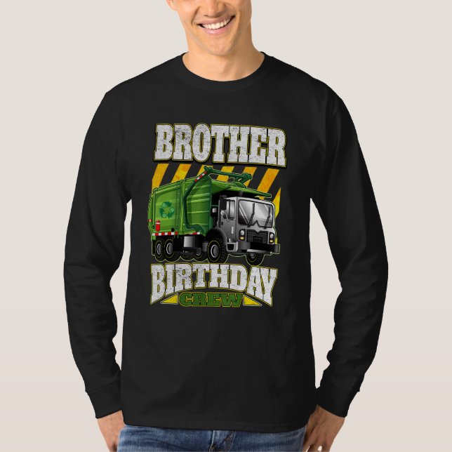 Camiseta Camiones de basura de la tripulación de cumpleaños (Anverso)