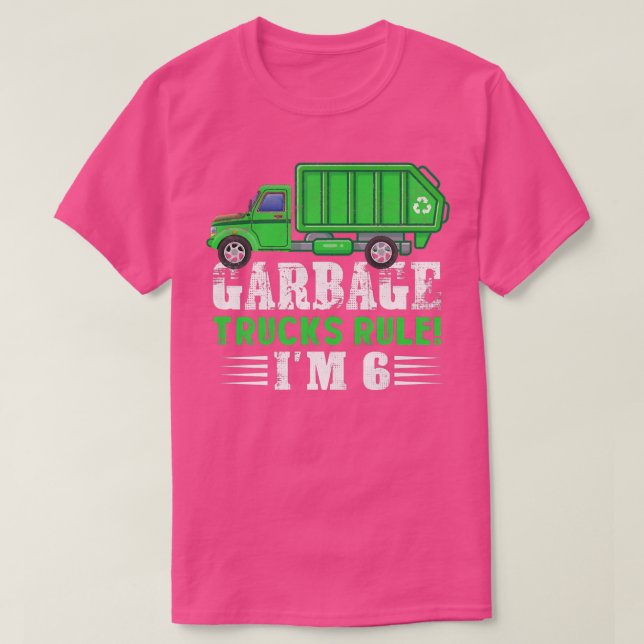 Camiseta Camiones de basura de niños Regla Tengo 6 años Cam (Diseño del anverso)