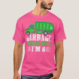 Camiseta Camiones de Basura de Niños Regla Tengo 8 Años Cam