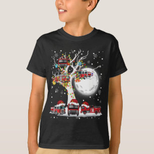 Camiseta Camiones de bomberos de Santa Claus contra Navidad