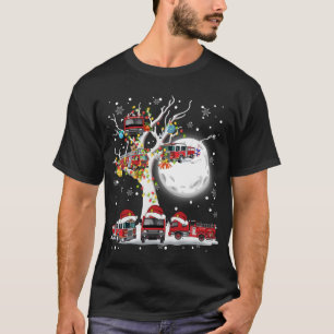 Camiseta Camiones de bomberos de Santa Claus contra Navidad