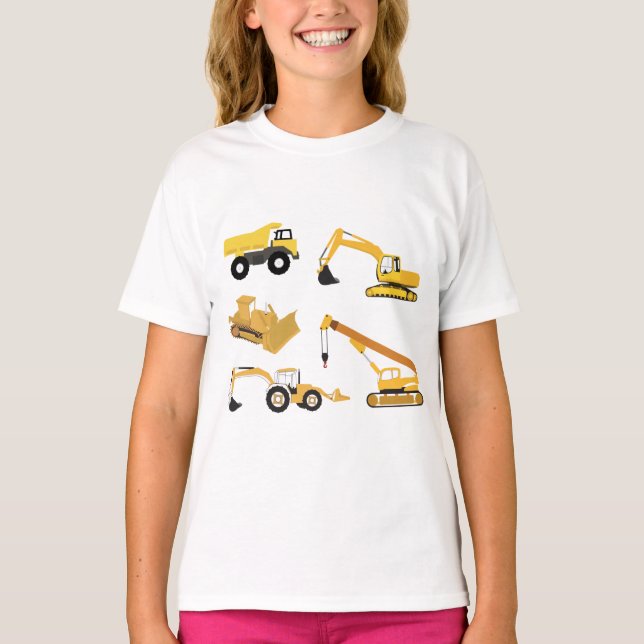 Camiseta Camiones de construcción (Anverso)