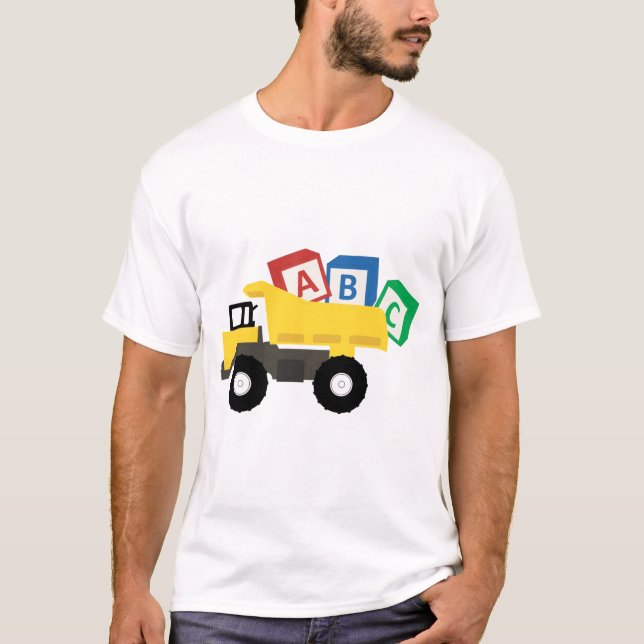 Camiseta Camiones de construcción ABC (Anverso)