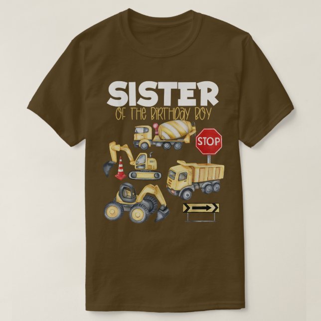 Camiseta Camiones de Construcción Fiesta de Cumpleaños Herm (Diseño del anverso)
