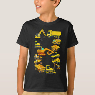 Camiseta Camiones De Construcción Para Niños De 8 Años