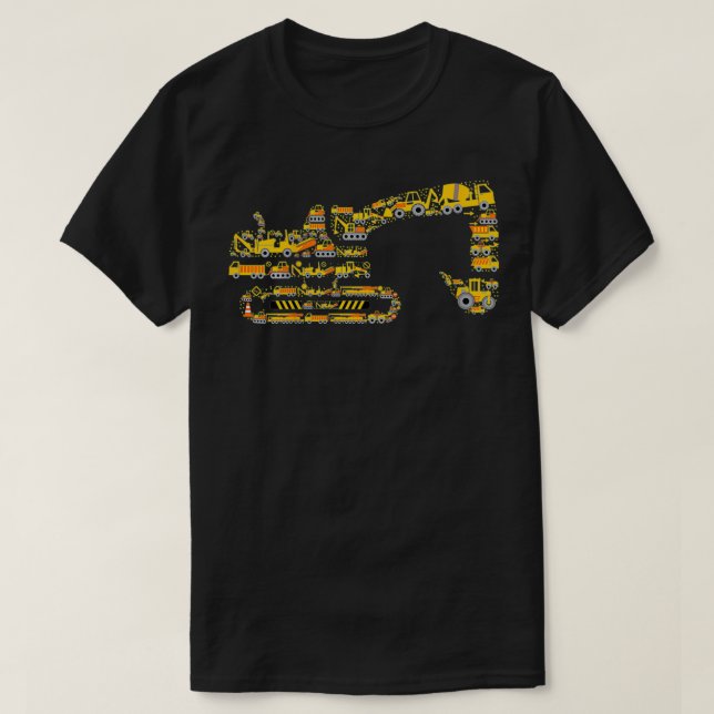 Camiseta Camiones de construcción para niños ecologistas  (Diseño del anverso)