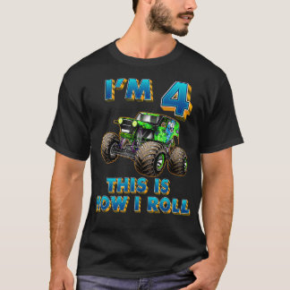 Camiseta Camiones de Monstruo 4 Niño de 4 años