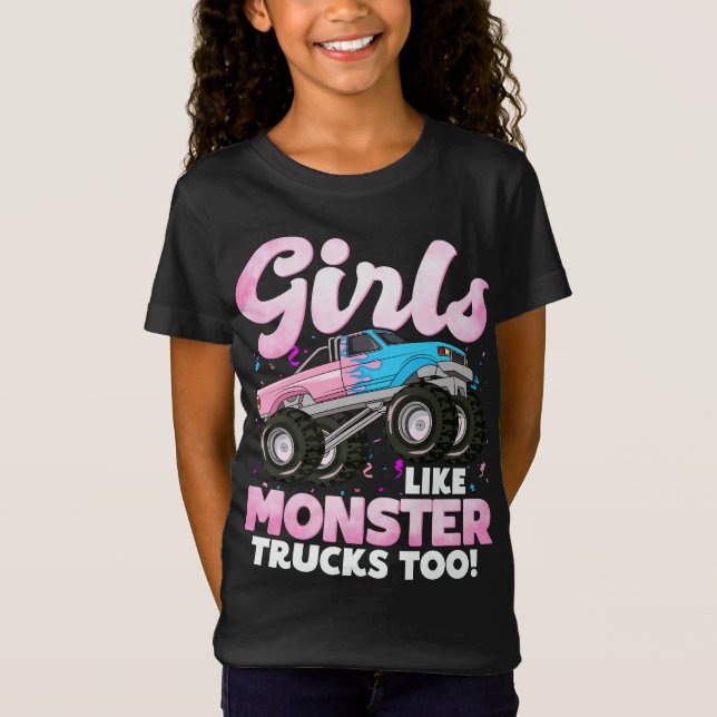 Camiseta Camiones de monstruo, Chicas como camiones de mons (Anverso)