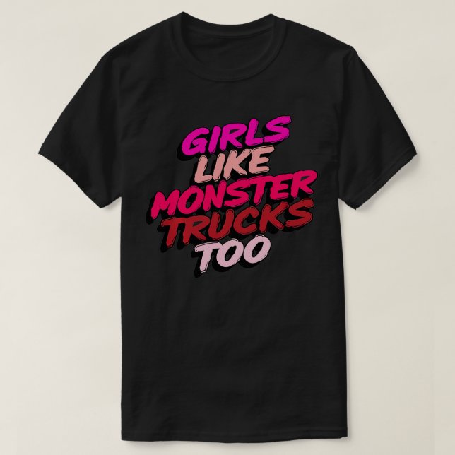 Camiseta Camiones de Monstruo Cutos Chicas Como Camiones De (Diseño del anverso)