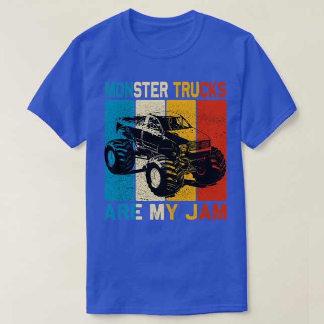 Camiseta Camiones de Monstruo de Monstruo de Estilo Retro A (Diseño del anverso)